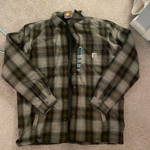 Carhartt Men’s Sherpa lined flannel jacket